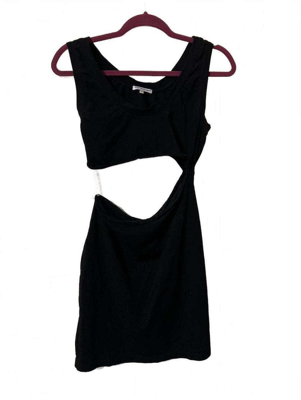 Cotton Citizen Black Cut-Out Mini Dress Large bodycon edgy